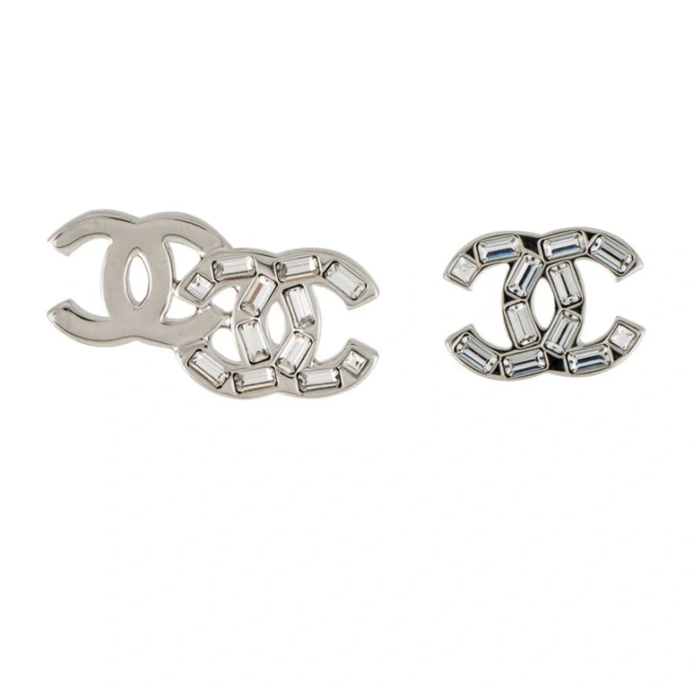 Chanel CC earings metal and strass with collateral costume 22P